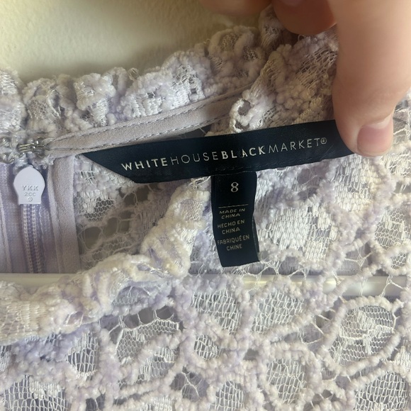 White House Black Market Lace Blouse in Light Gray - Picture 3 of 3